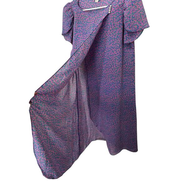 Y2K vintage 80s Bill Berman Jodi Schwartz Flora Button Front Dress Size 9 - Picture 3 of 11